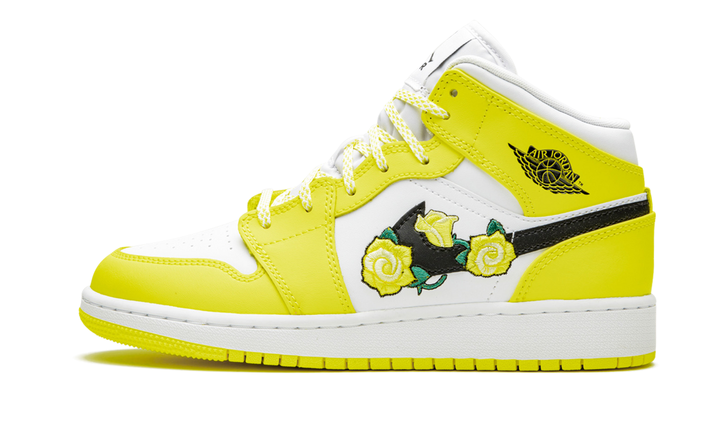 Air Jordan 1 Mid Dynamic Yellow Floral