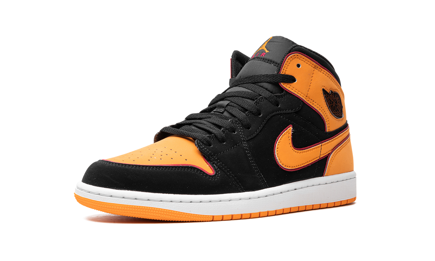 Air Jordan 1 Mid Fat Tongue Black Orange