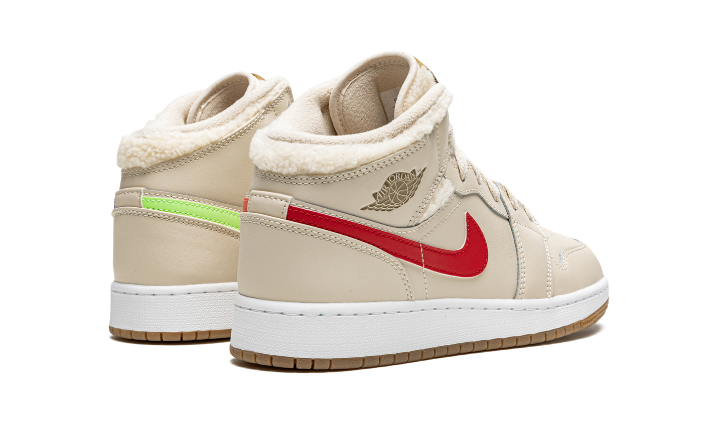 Air Jordan 1 Mid Utility Fleece Pearl White