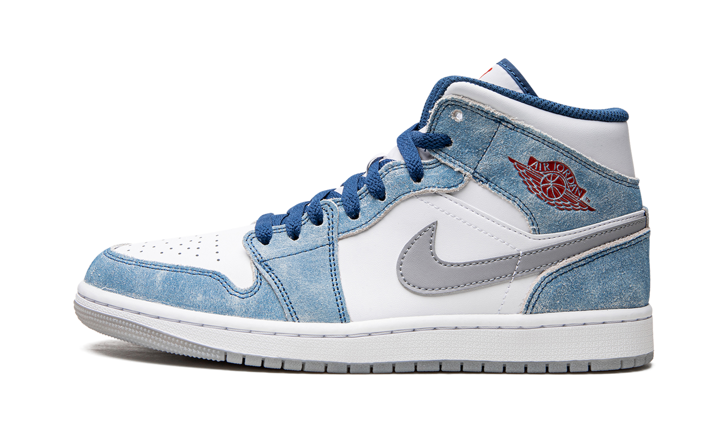 Air Jordan 1 Mid French Blue Fire Red