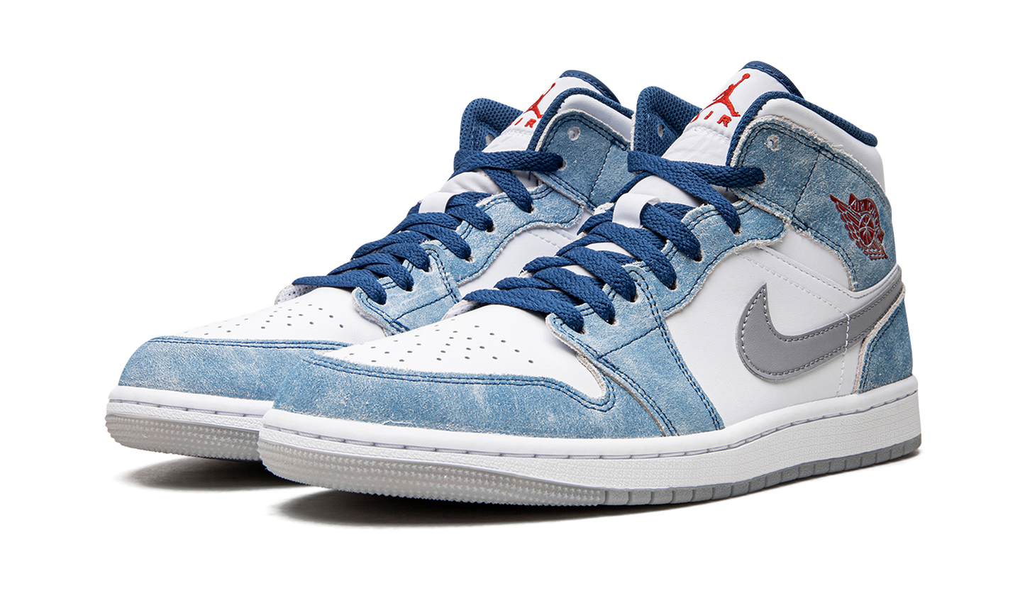 Air Jordan 1 Mid French Blue Fire Red