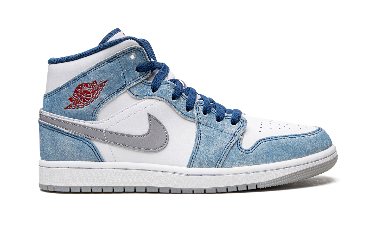 Air Jordan 1 Mid French Blue Fire Red