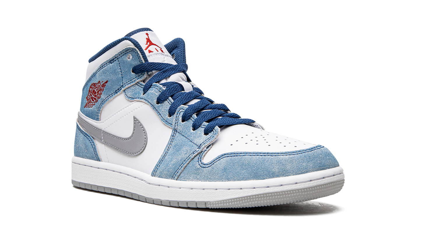Air Jordan 1 Mid French Blue Fire Red