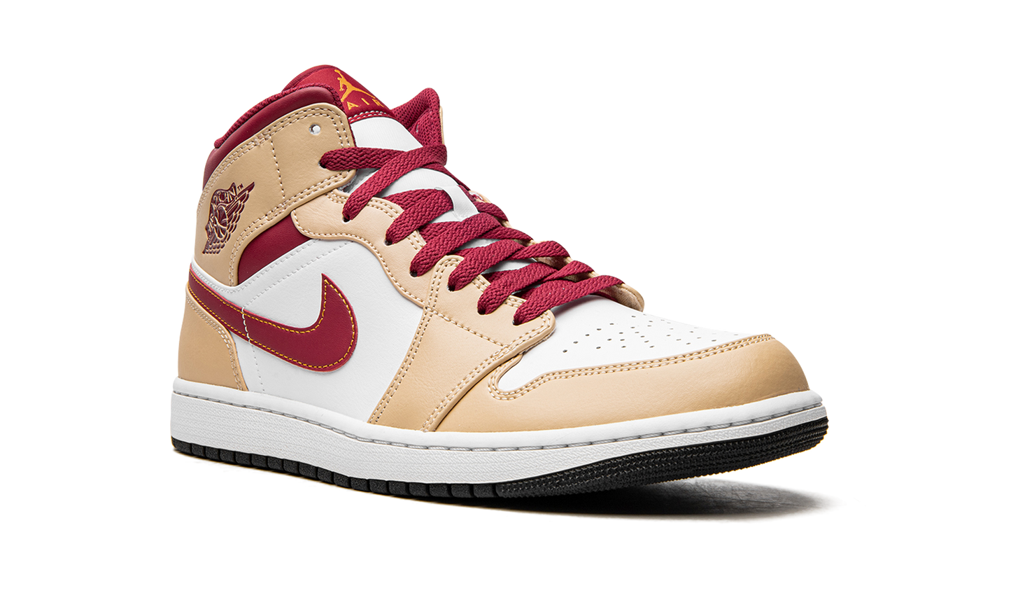 Air Jordan 1 Mid Light Curry Cardinal