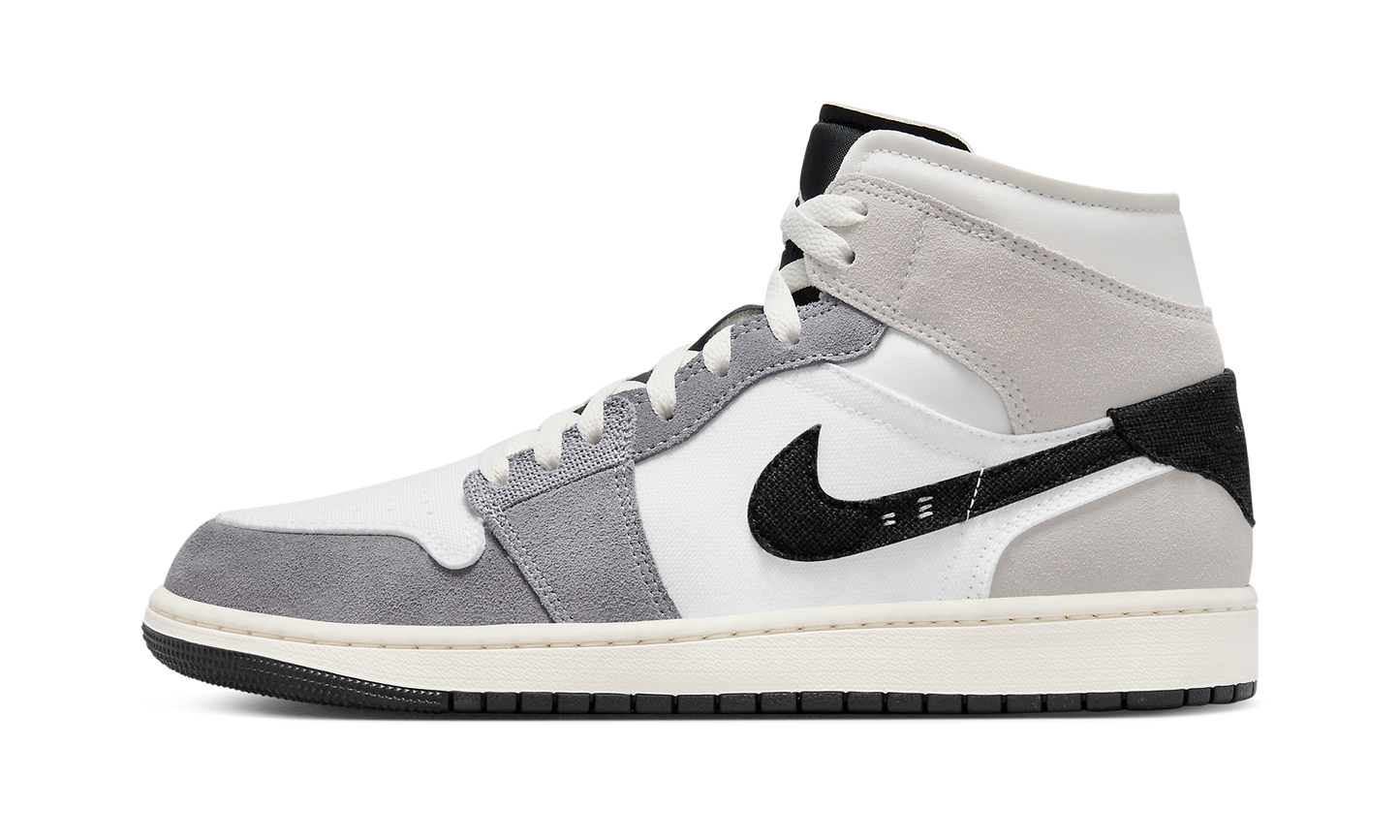 Air Jordan 1 Mid SE Craft White Cement Grey Black