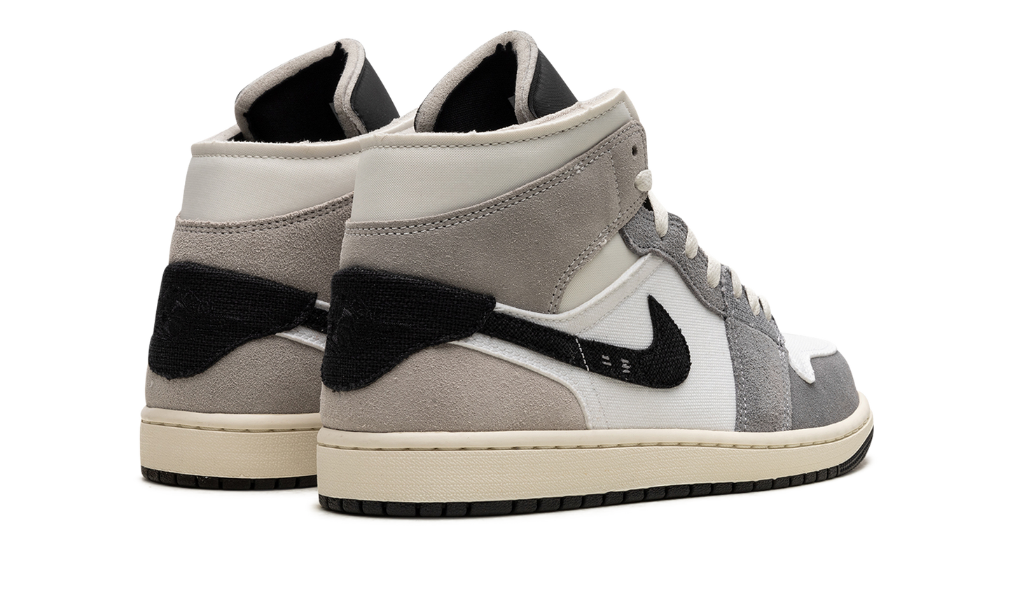 Air Jordan 1 Mid SE Craft White Cement Grey Black