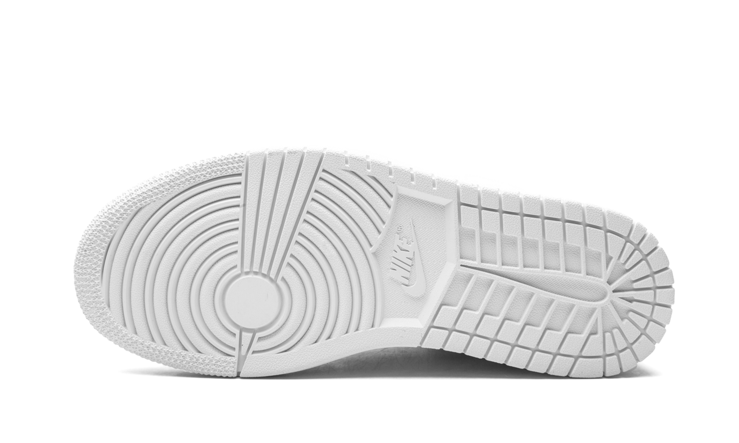 Air Jordan 1 Mid Triple White Patent Swoosh
