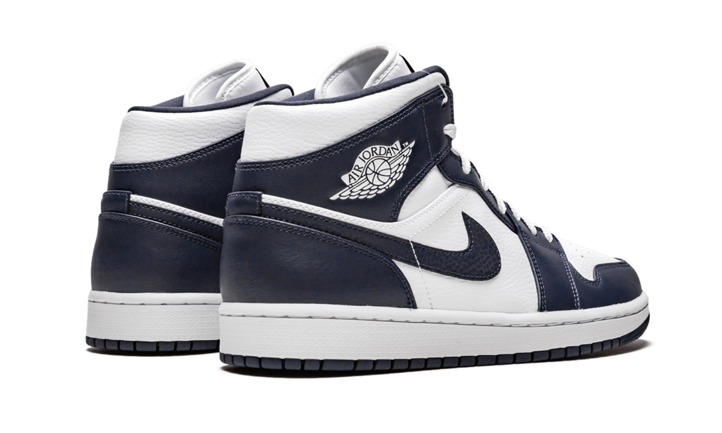 Air Jordan 1 Mid White Metallic Gold Obsidian