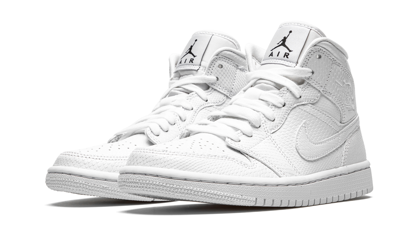 Air Jordan 1 Mid White Snakeskin