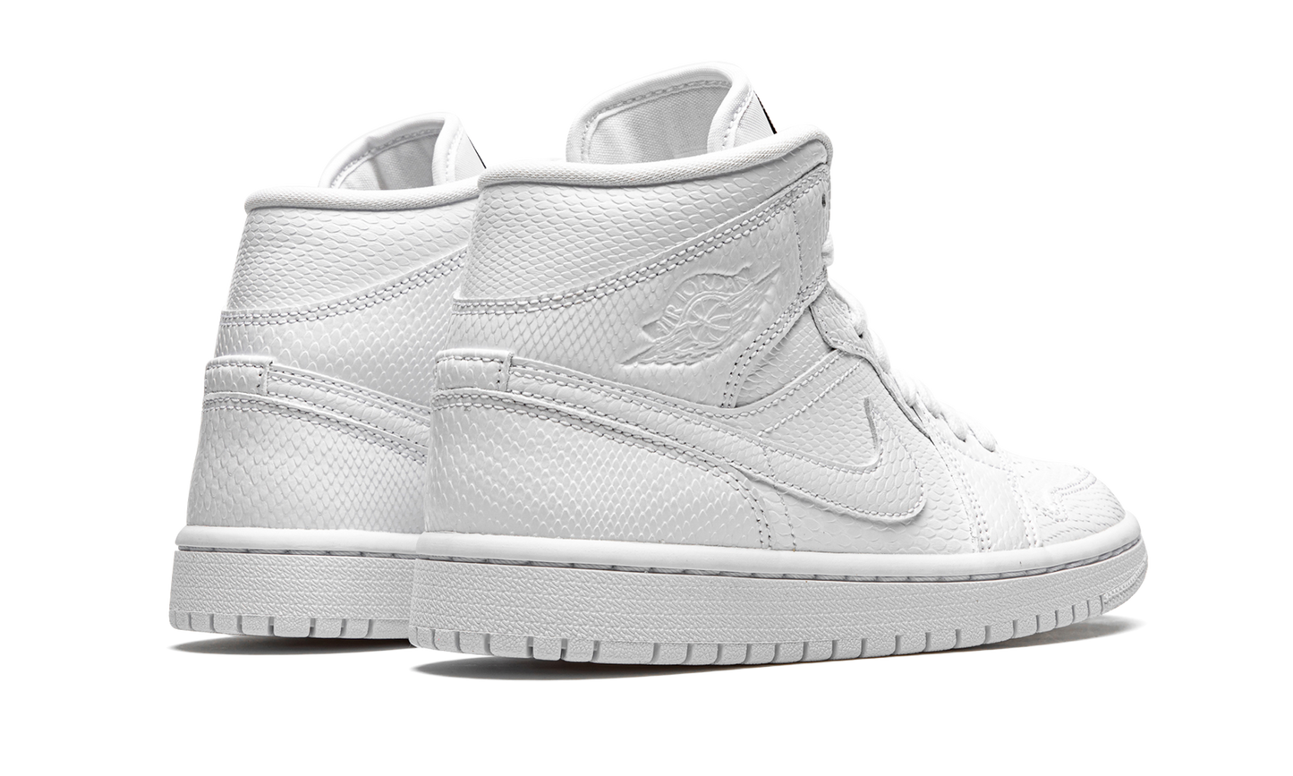 Air Jordan 1 Mid White Snakeskin