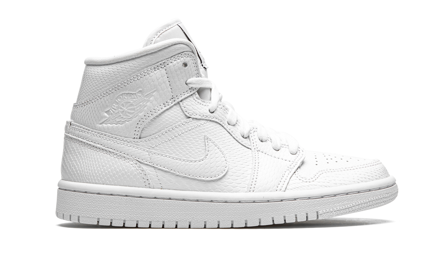 Air Jordan 1 Mid White Snakeskin