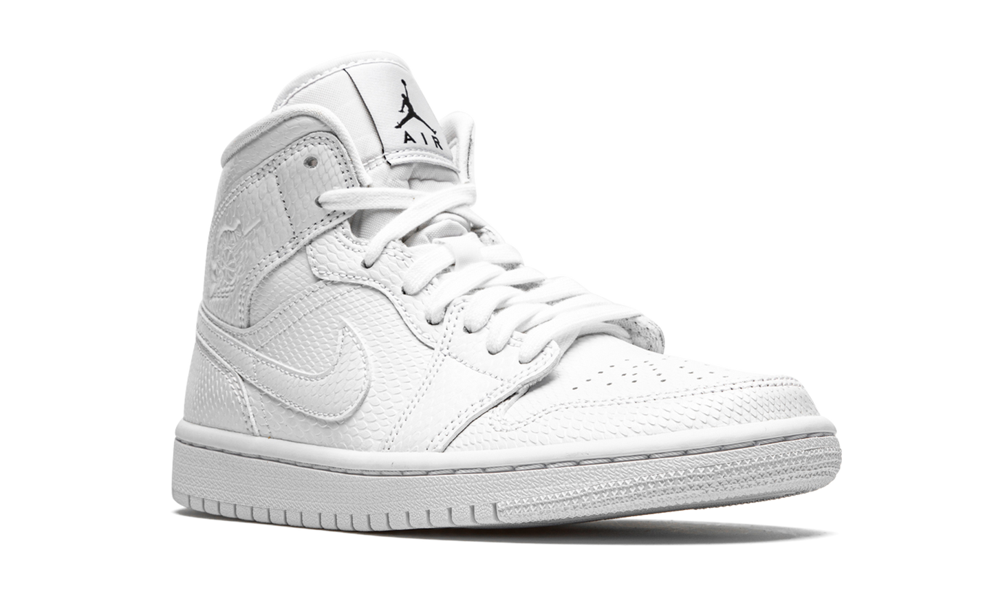 Air Jordan 1 Mid White Snakeskin