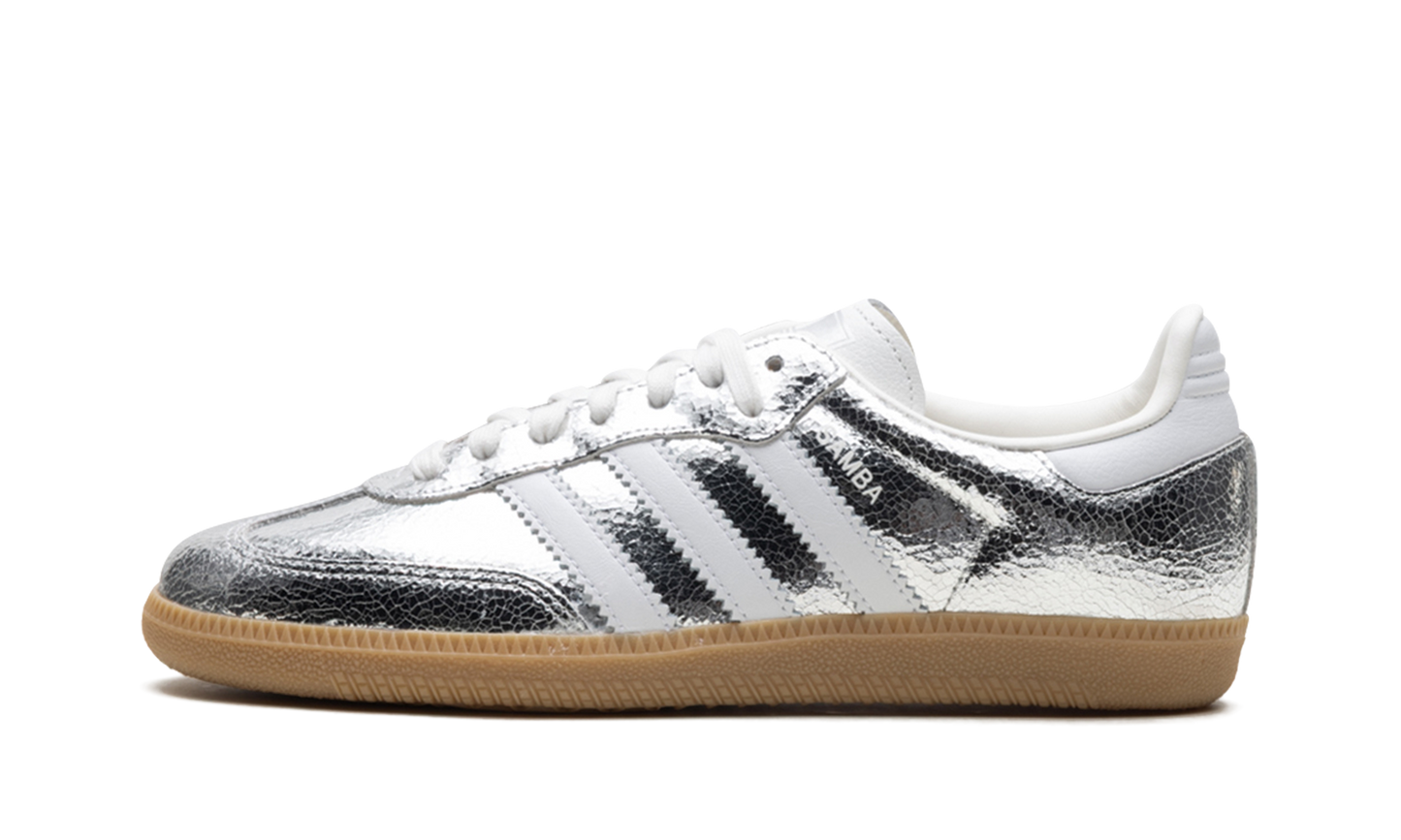 Adidas Samba OG Silver Metallic Cracked Leather