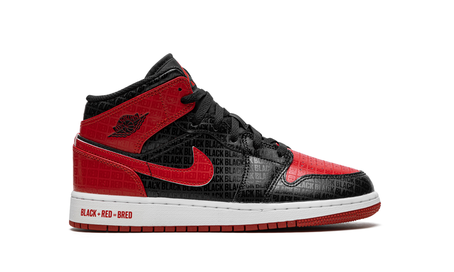 Air Jordan 1 Mid Bred Text