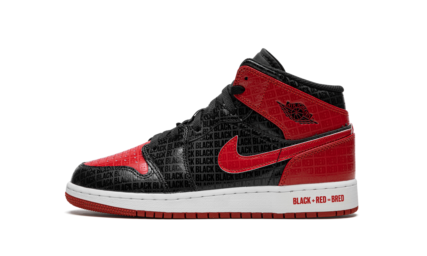 Air Jordan 1 Mid Bred Text