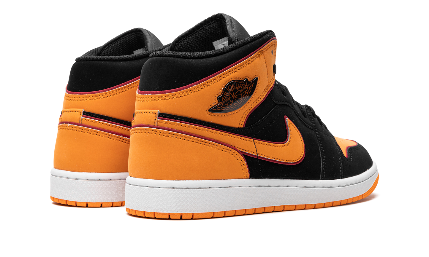 Air Jordan 1 Mid Fat Tongue Black Orange