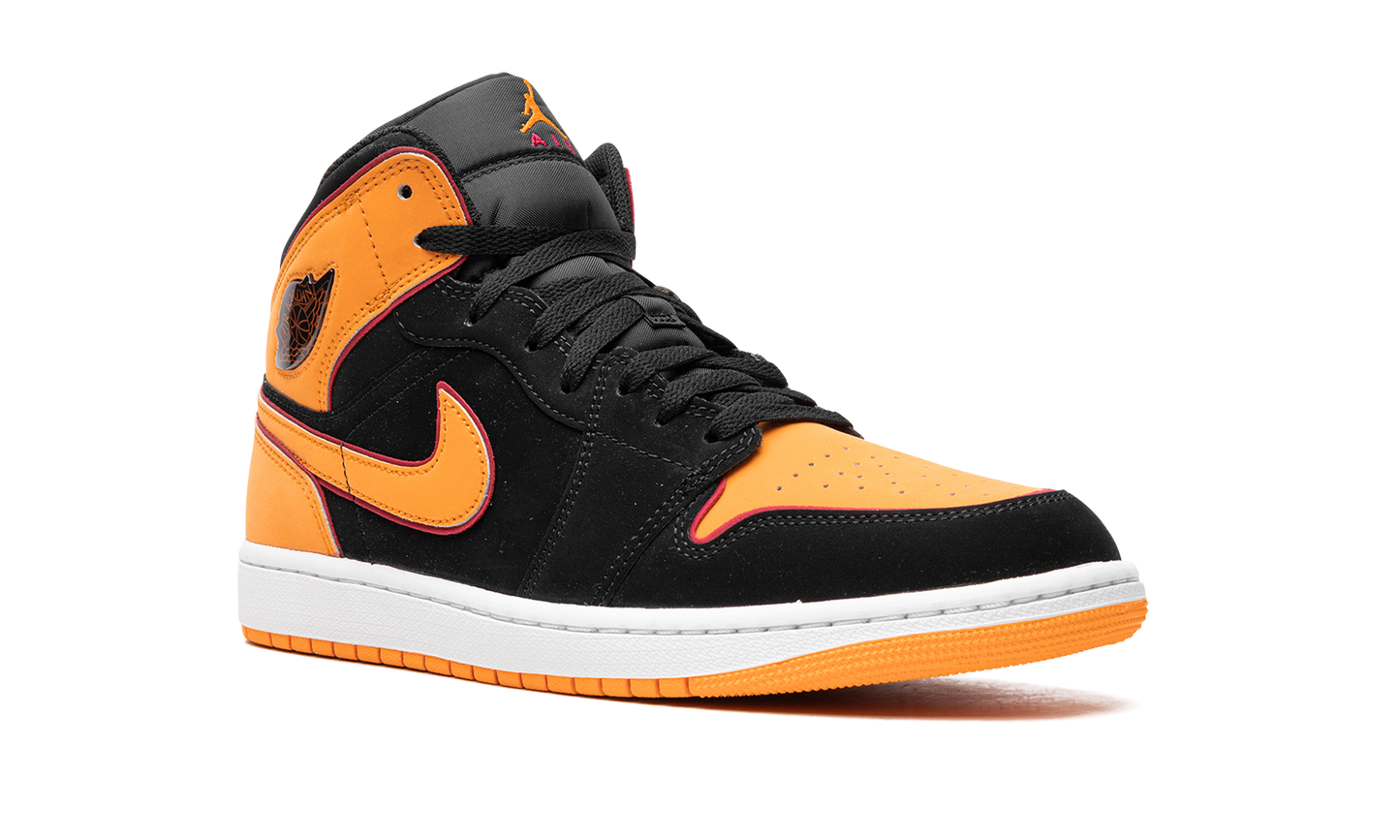 Air Jordan 1 Mid Fat Tongue Black Orange