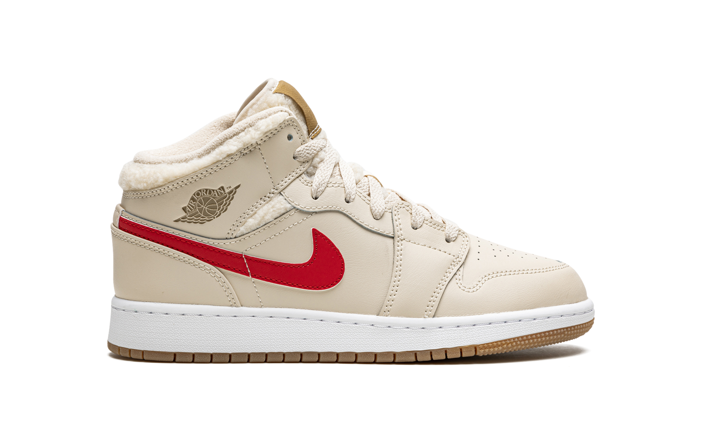Air Jordan 1 Mid Utility Fleece Pearl White