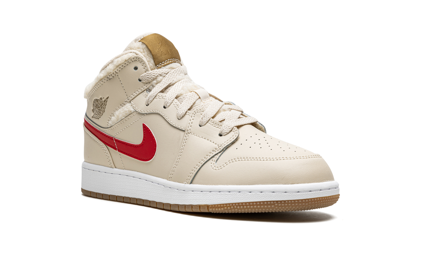 Air Jordan 1 Mid Utility Fleece Pearl White