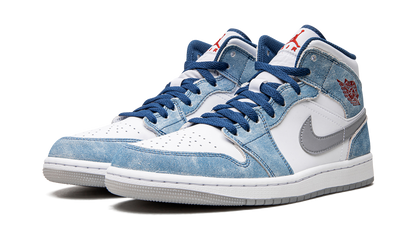 Air Jordan 1 Mid French Blue Fire Red