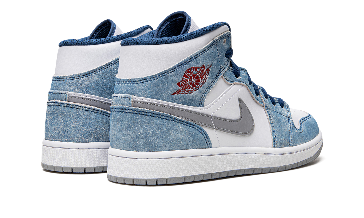 Air Jordan 1 Mid French Blue Fire Red