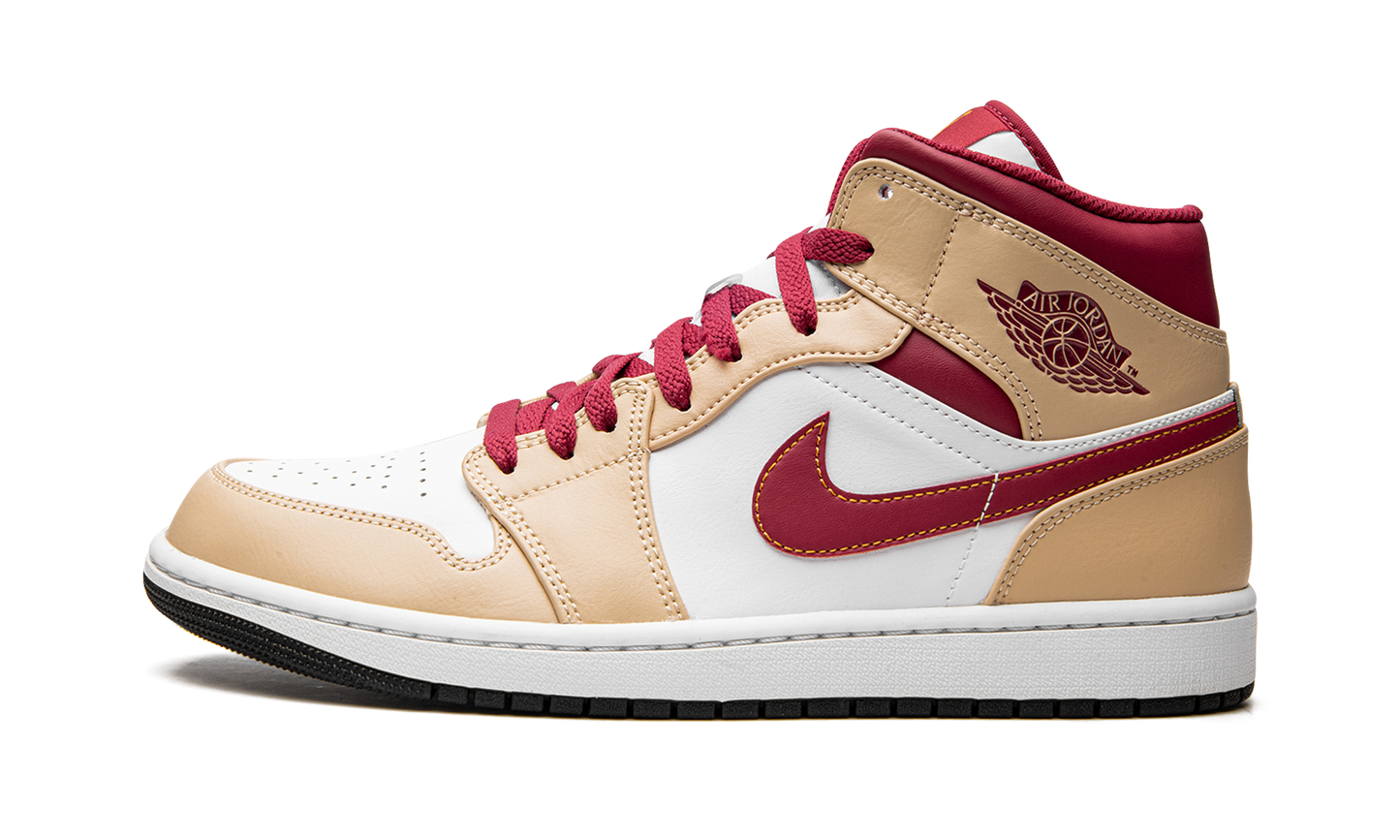 Air Jordan 1 Mid Light Curry Cardinal