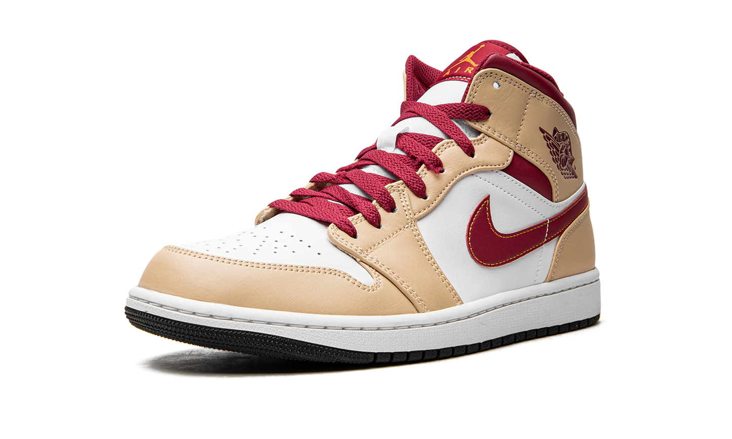 Air Jordan 1 Mid Light Curry Cardinal