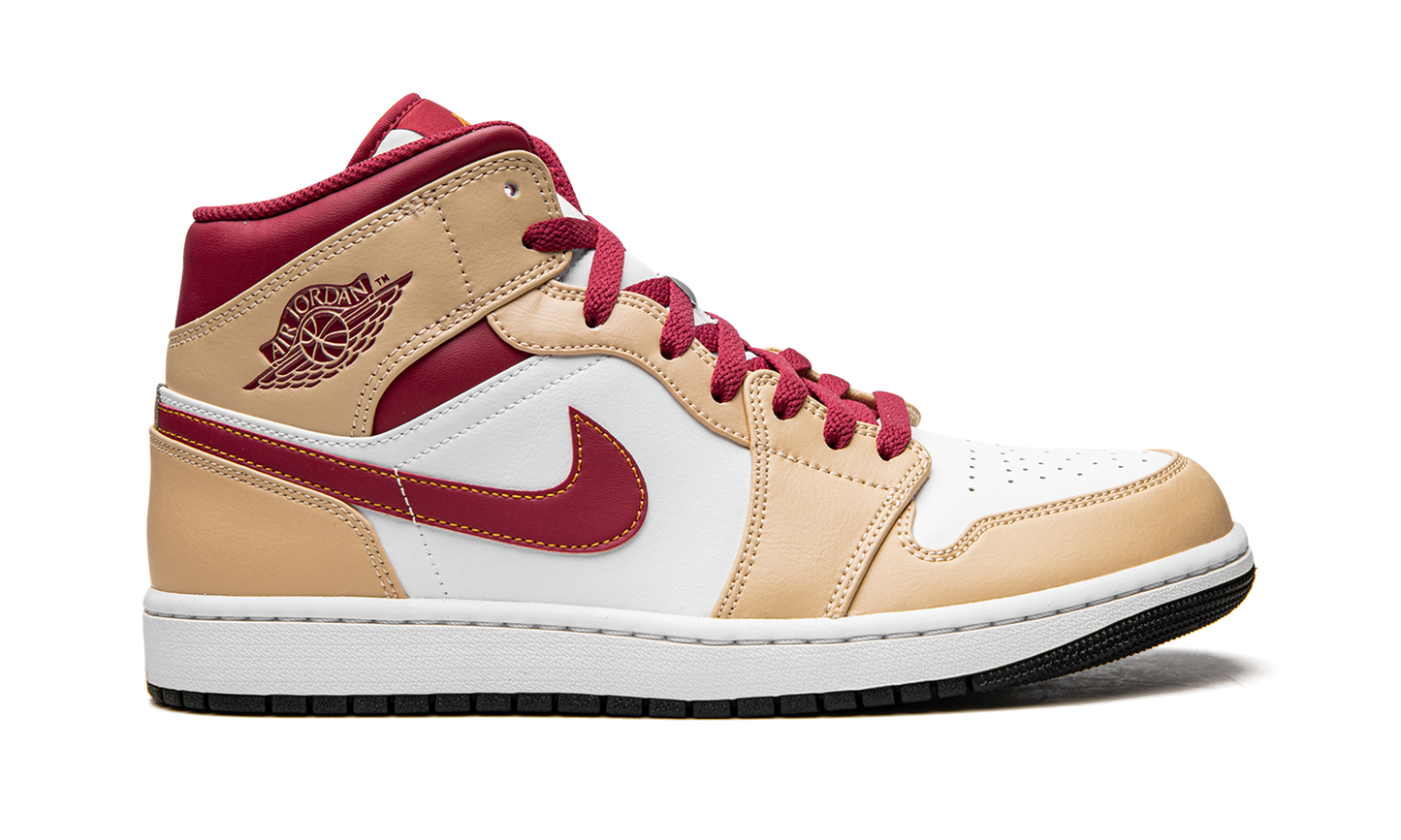 Air Jordan 1 Mid Light Curry Cardinal