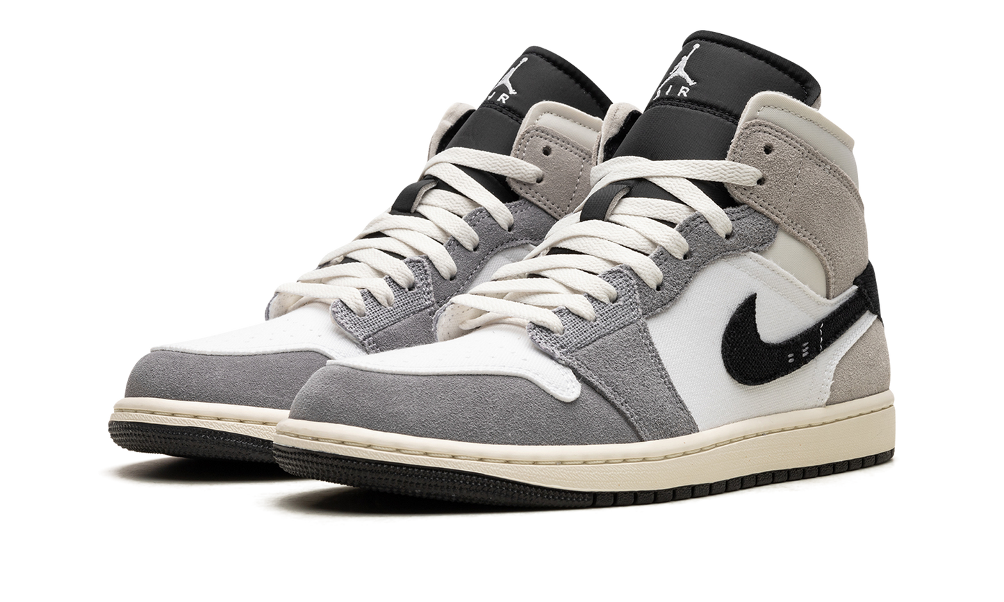 Air Jordan 1 Mid SE Craft White Cement Grey Black