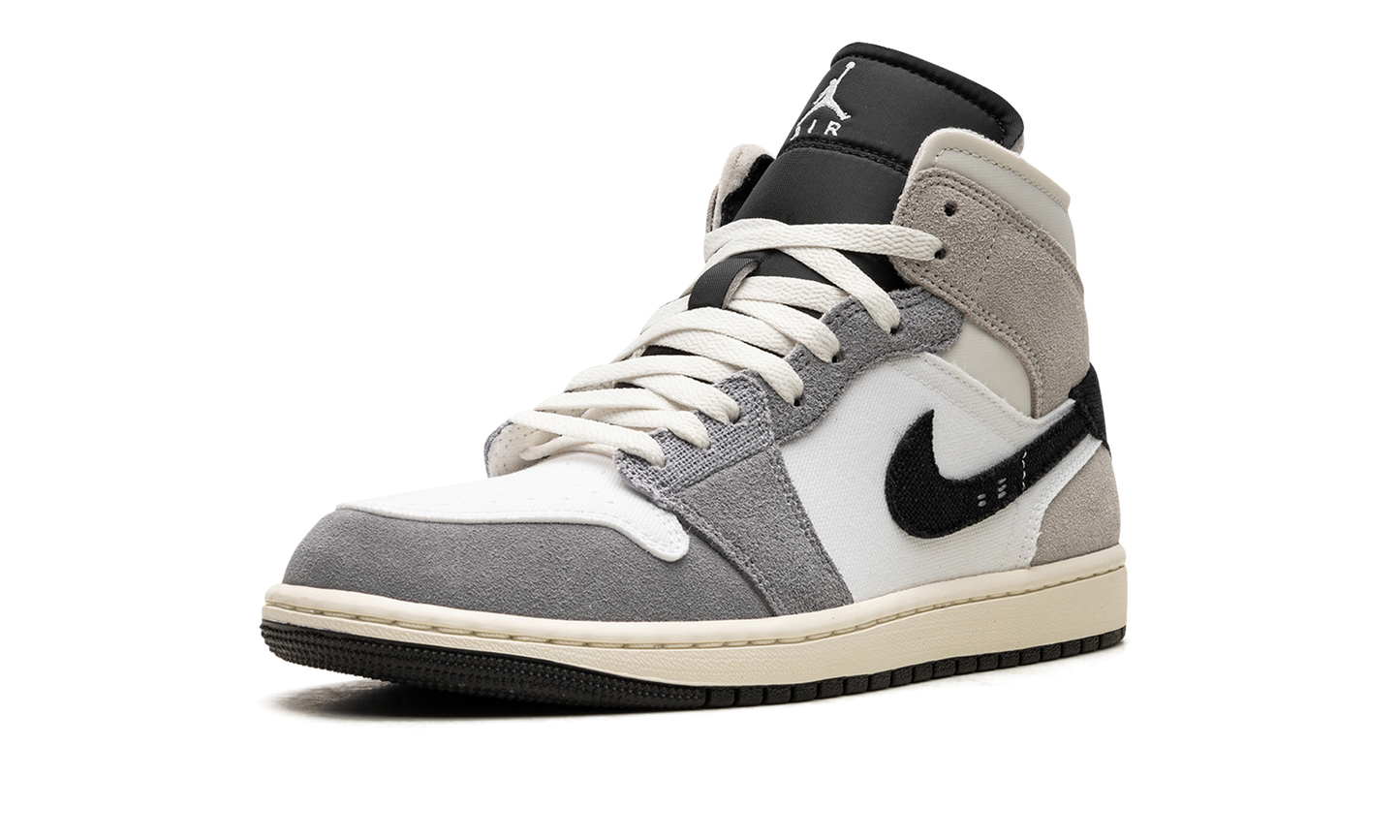 Air Jordan 1 Mid SE Craft White Cement Grey Black