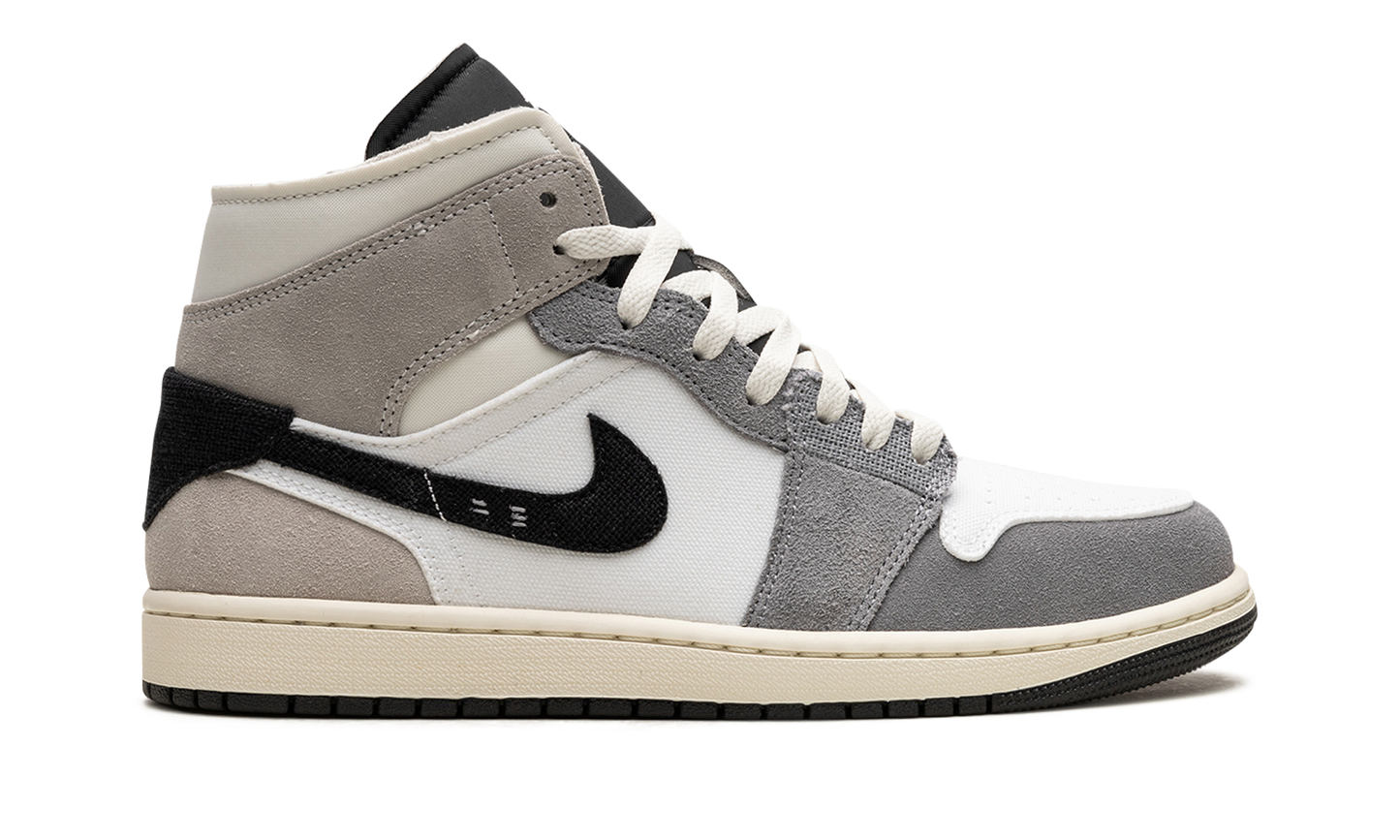 Air Jordan 1 Mid SE Craft White Cement Grey Black