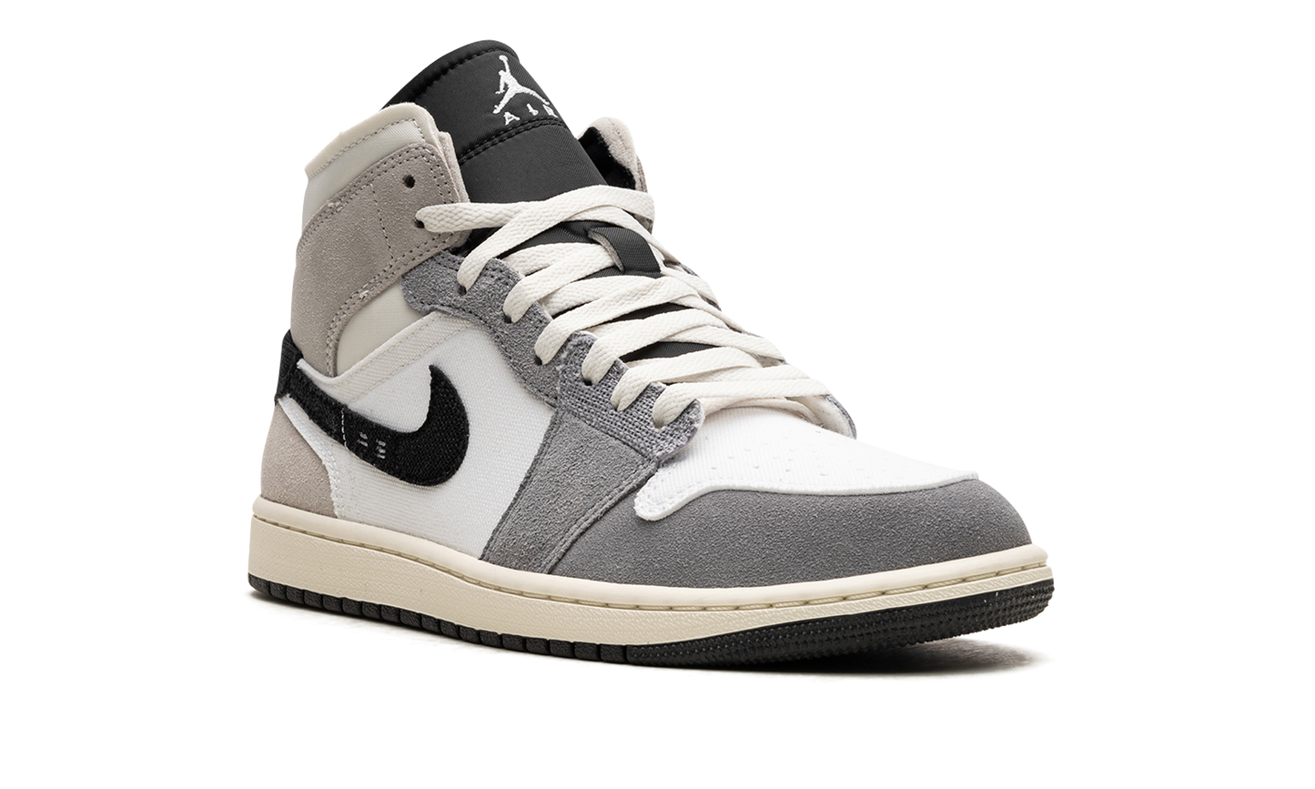 Air Jordan 1 Mid SE Craft White Cement Grey Black