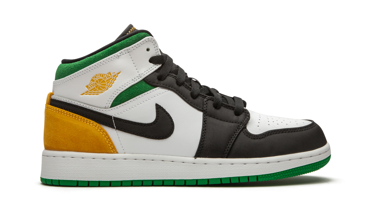 Air Jordan 1 Mid SE White Laser Orange Lucky Green