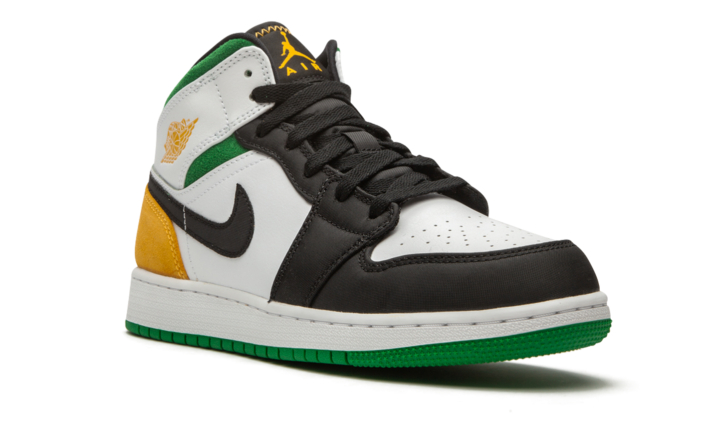 Air Jordan 1 Mid SE White Laser Orange Lucky Green