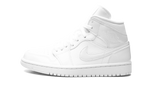 Air Jordan 1 Mid Triple White Patent Swoosh