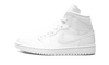 Air Jordan 1 Mid Triple White Patent Swoosh