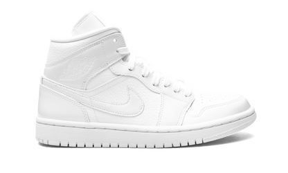 Air Jordan 1 Mid Triple White Patent Swoosh