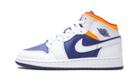 Air Jordan 1 Mid White Laser Orange Deep Royal Blue