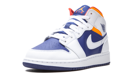 Air Jordan 1 Mid White Laser Orange Deep Royal Blue