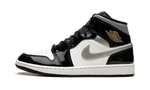 Air Jordan 1 Mid SE Patent Black White Metallic Silver Metallic Gold