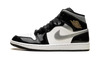 Air Jordan 1 Mid SE Patent Black White Metallic Silver Metallic Gold