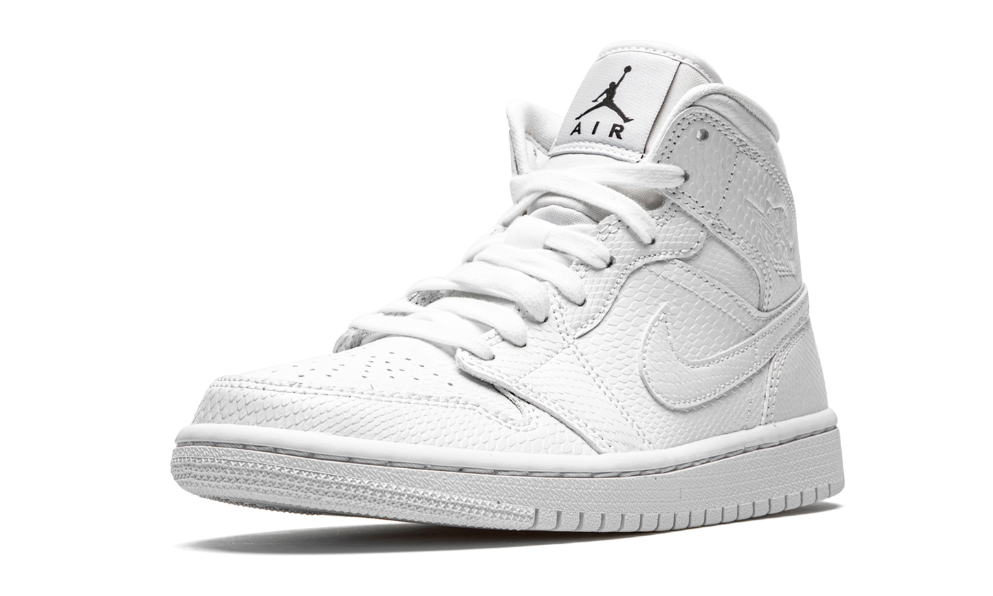 Air Jordan 1 Mid White Snakeskin