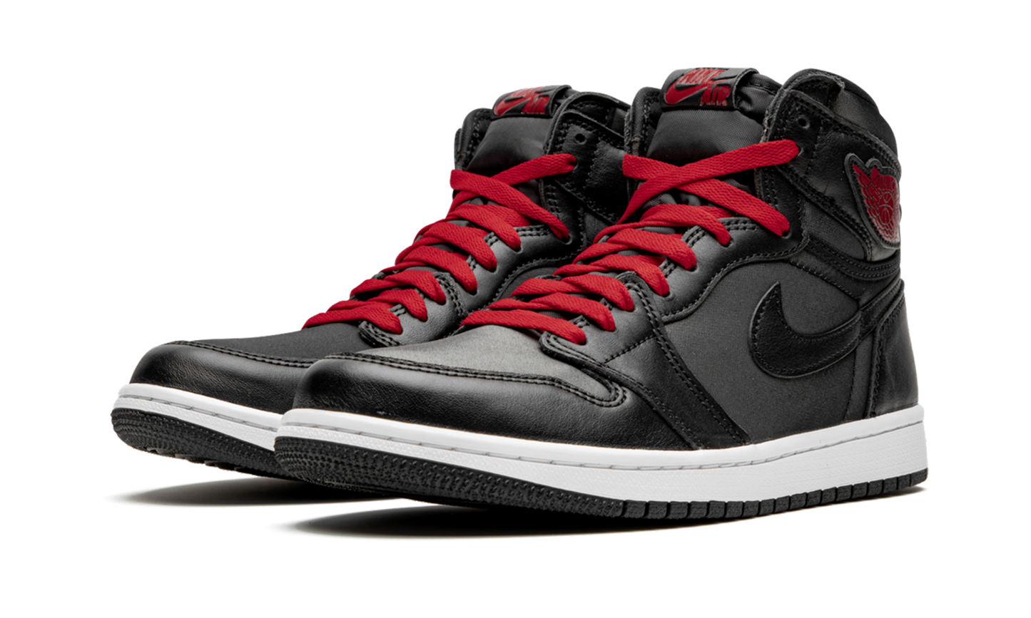 Air Jordan 1 Retro High Black Satin Gym Red