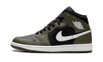 Air Jordan 1 Mid Black White Olive