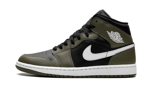 Air Jordan 1 Mid Black White Olive