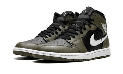 Air Jordan 1 Mid Black White Olive