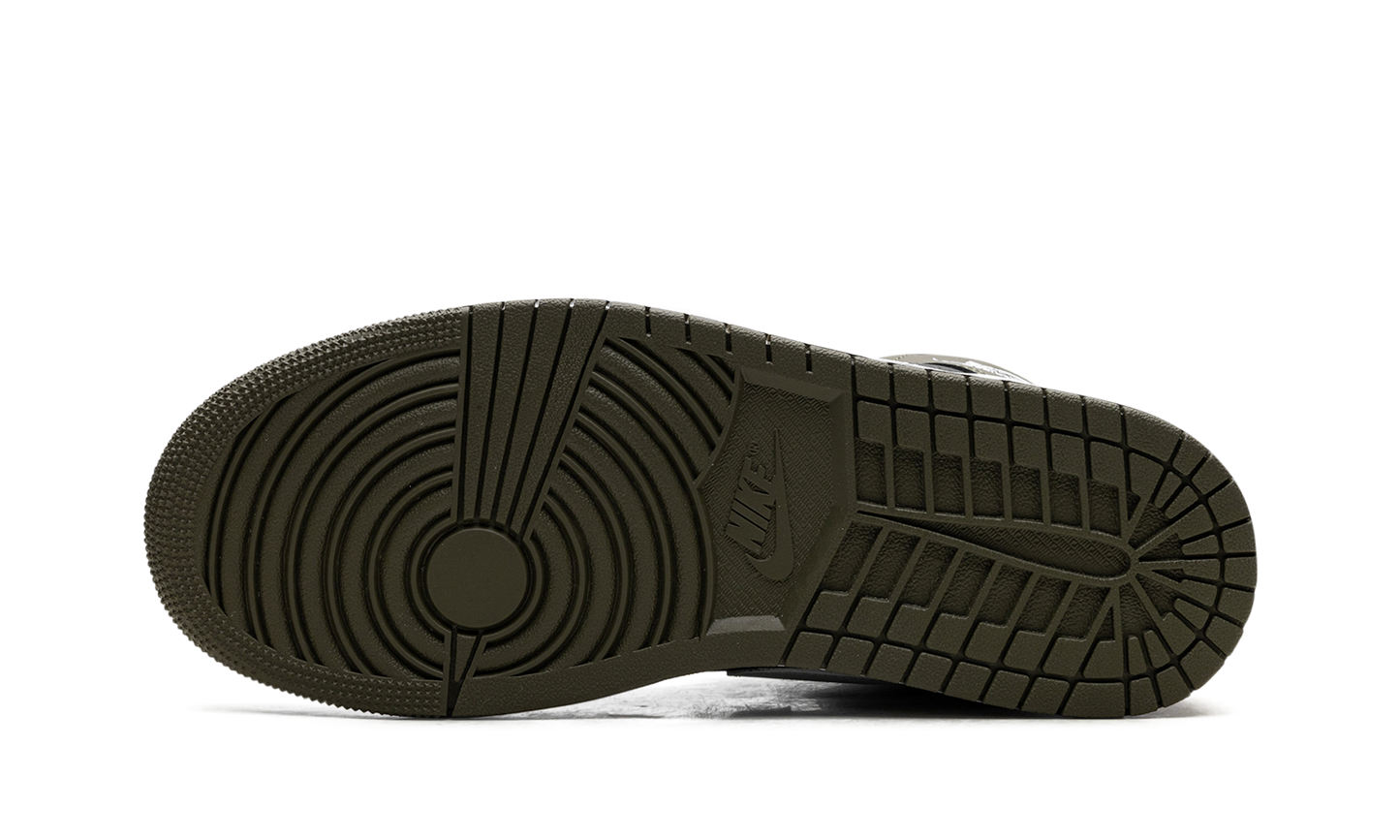 Air Jordan 1 Mid Black White Olive