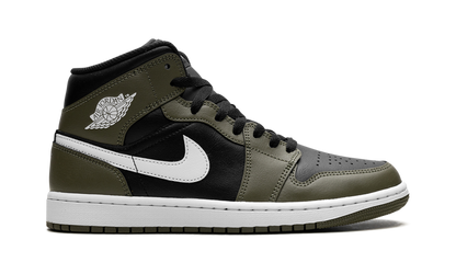 Air Jordan 1 Mid Black White Olive