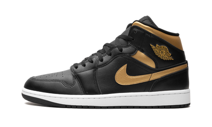Air Jordan 1 Mid Black Metallic Gold