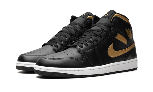 Air Jordan 1 Mid Black Metallic Gold